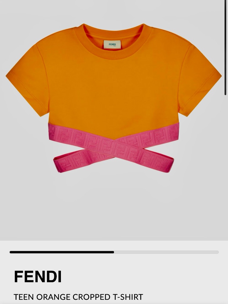 Authentic Fendi Orange & Pink Cropped Tee